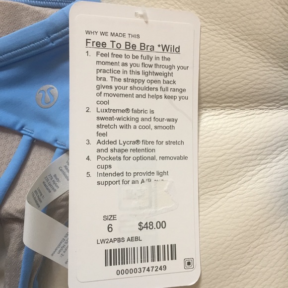 FIRM PRICE NWT LULULEMON FREE TO BE WILD BRA - 6 - Picture 4 of 6